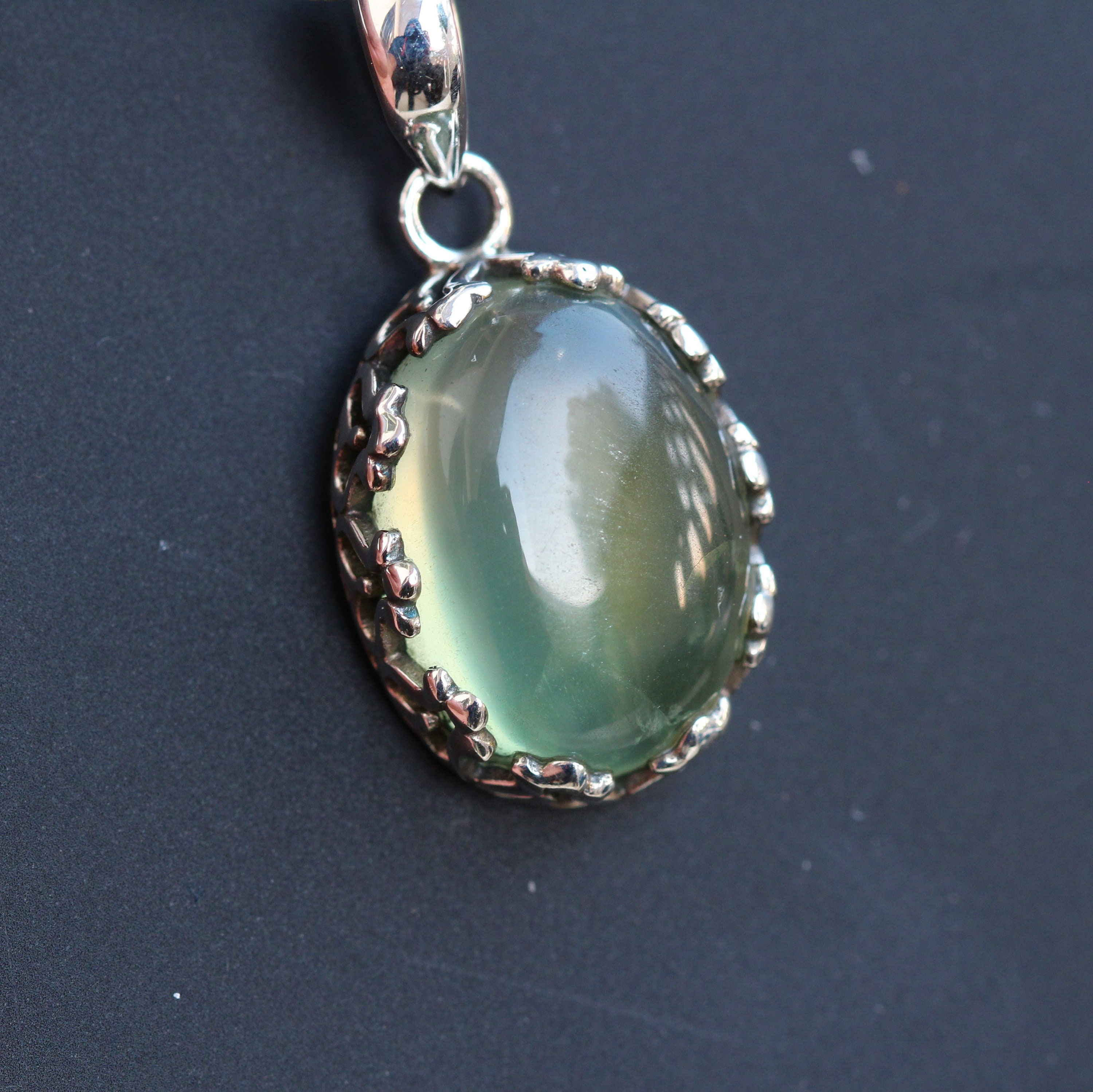 Olivenorma Natural Prehnite Beaded Stainless Steel 18K Necklace main image 0