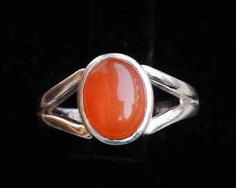 Karneol Ring, Sterling Silber Schmuck, Geschenk für sie, Handgefertigte Ringe, Natürlicher Karneol Edelstein, Stapelbare Ringe, Valentinstag