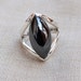 Hematite Sterling silver ring, gift for her, Natural Hematite gemstone Jewelry, Natural iron ore gemstone, Statement ring, Christmas Jewelry