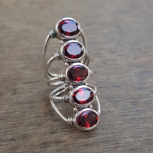 Garnet Ring, Sterling Silver Jewelry, Natural Red Almendine Garnet Gemstone Jewelry, Statement Ring, Garnet Jewelry, Wedding gift, Boho Ring