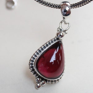 Garnet necklace, sterling silver handmade necklace, natural red garnet, gift for her, wedding jewelry, Almandine Garnet, anniversary gift