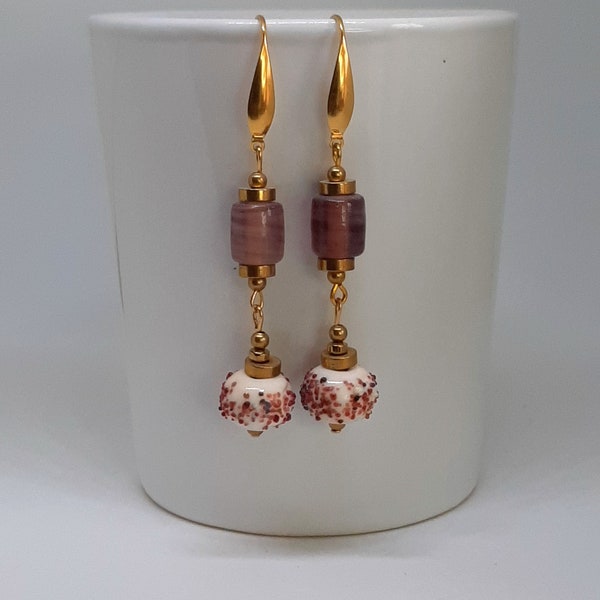 boucles d'oreilles parme