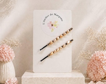 Horquillas rosas de nácar