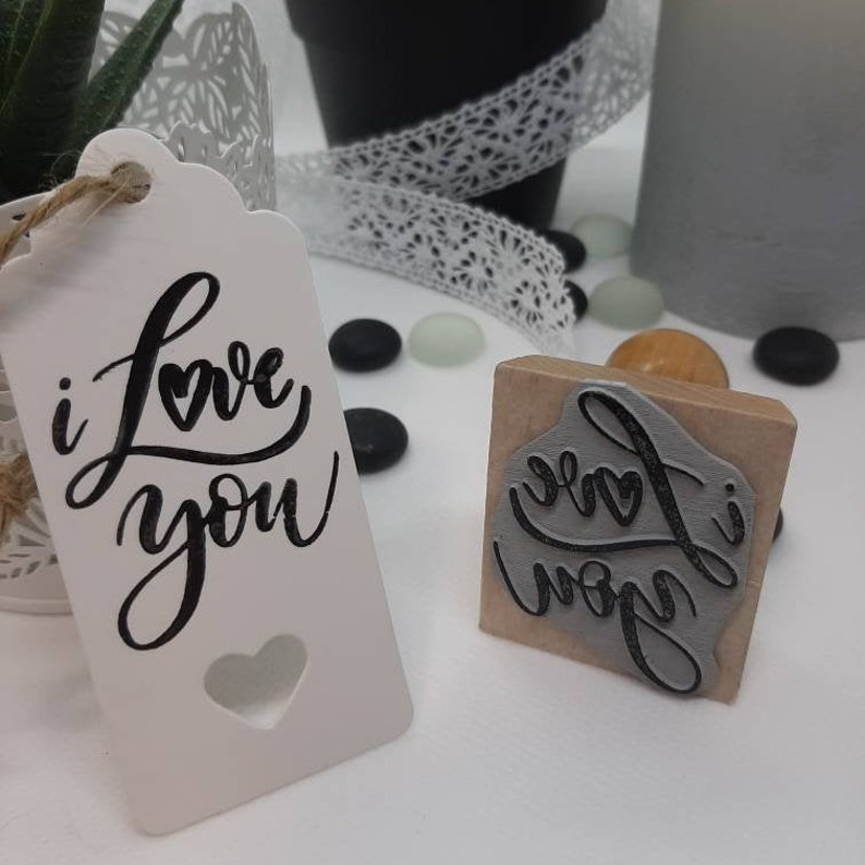 DIY Stamp I love you love valentine/'s day wedding love cards
