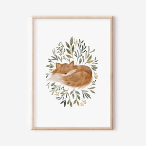 Poster | BabyFuchs | A4 A3 | Waldtiere Kinderzimmer Bilder Kinderposter Kinder Mädchen Junge Baby Geburt Geburtstag Geschenk Babyzimmer Fox