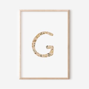 Buchstaben Poster | Buchstabe G | A4 A3 | Namensbild Kinderbild Geschenk Geburt Baby Kita Print Kinderposter Kinder Spielzimmer Geburtstag