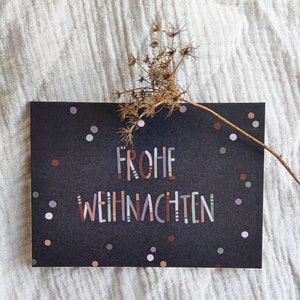 Postkarte | Frohe Weihnachten | Lettering | Typografie Karte A6 | Weihnachtskarte | modern | schlicht | Colorblocking | Frohes Fest