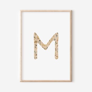 Buchstaben Poster | Buchstabe M | A4 A3 | Namensbild Kinderbild Geschenk Geburt Baby Kita Print Kinderposter Kinder Spielzimmer Geburtstag