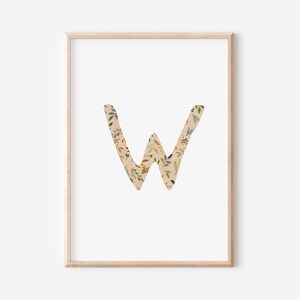 Buchstaben Poster | Buchstabe W | A4 A3 | Namensbild Kinderbild Geschenk Geburt Baby Kita Print Kinderposter Kinder Spielzimmer Geburtstag