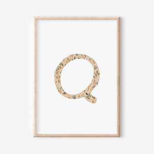 Buchstaben Poster | Buchstabe Q | A4 A3 | Namensbild Kinderbild Geschenk Geburt Baby Kita Print Kinderposter Kinder Spielzimmer Geburtstag