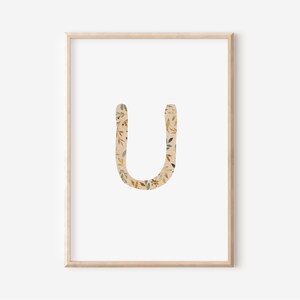 Buchstaben Poster | Buchstabe U | A4 A3 | Namensbild Kinderbild Geschenk Geburt Baby Kita Print Kinderposter Kinder Spielzimmer Geburtstag