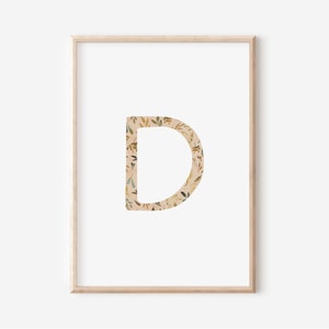 Buchstaben Poster | Buchstabe D | A4 A3 | Namensbild Kinderbild Geschenk Geburt Baby Kita Print Kinderposter Kinder Spielzimmer Geburtstag