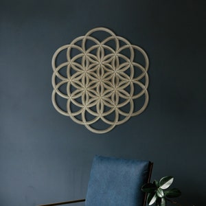 Wall Art Sacred Geometry Mandala &quot;Seed of Life&quot;. Size: 90cm.