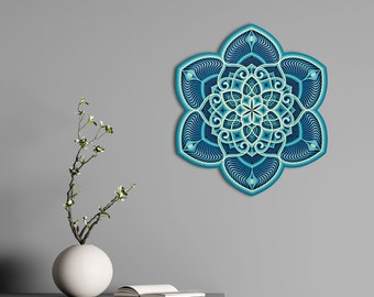 Wall Art 50 сm/19.7" Sacred Geometry Mandala "Ocean Waves"