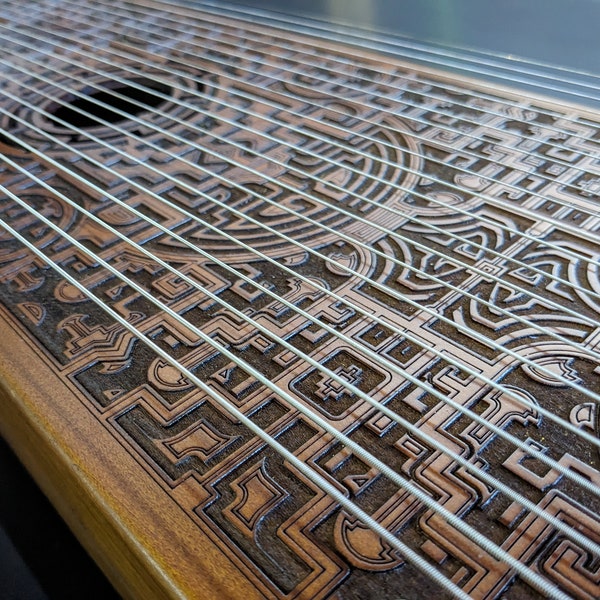 Monochord - 21 Strings ethnic instrument for meditation and music creation. Length - 80 cm/31.5"
