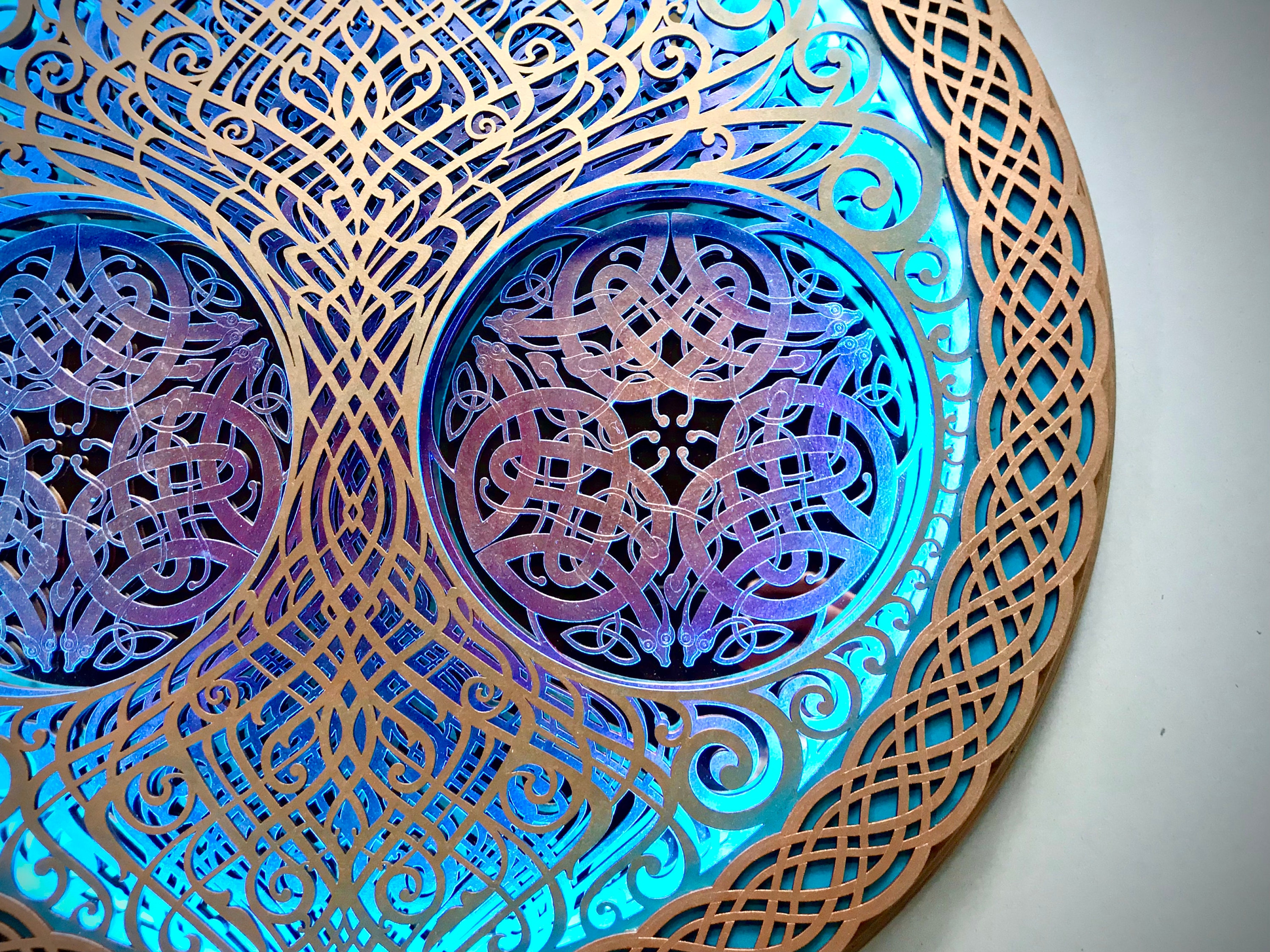 Sacred Geometry Led Lamp "Tree of life", Celtic wall art