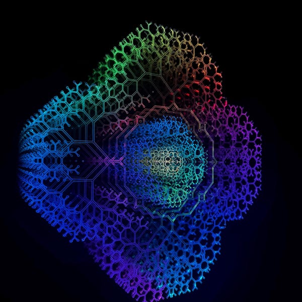 Arte mural fractal LED con espejo infinito – Luz de geometría sagrada