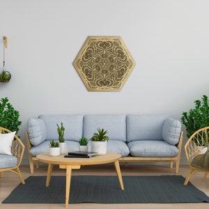 Wall Art 70 or 80 cm  Sacred Geometry Mandala &quot;Golden Teacher&quot;
