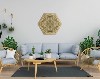 Wall Art 70 or 80 cm  Sacred Geometry Mandala "Golden Teacher"
