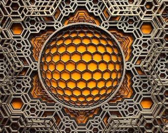 Framed Mandala  Mini Mandala &quot;Nibiru&quot;. Wall Decor. Cardboard + wood.