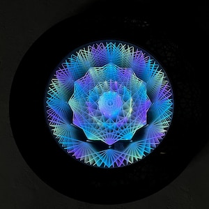 Infinity Mirror "Infinite Light Crystal". Sacred  Geometry Wall Art.