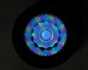 Infinity Mirror "Infinite Light Crystal". Sacred  Geometry Wall Art.