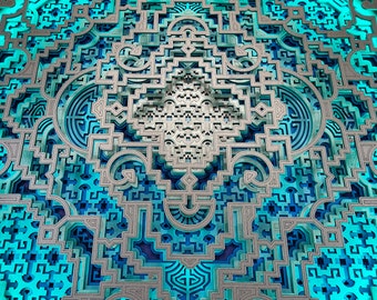 Wall Art 60 сm/24" Sacred Geometry Led Lamp "Entheogen", with Remote Control.