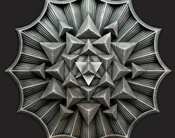 Sacred Symbol Wall Art Decor "Metatron". Sacred Geometry Wooden Mandala.