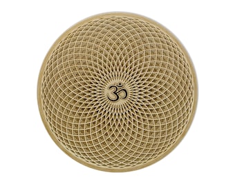 Muurkunst 70 cm of 80 m heilige geometrie-mandala "Sahasrara" ronde houten mandala heilige geometrie meditatie muurkunst decoratie voor thuis