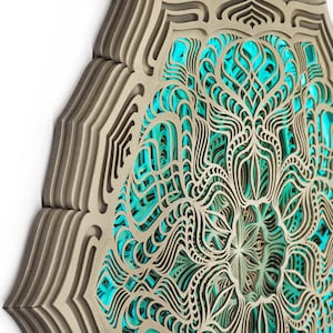 Wall Art 56cm/22&quot; Sacred Geometry Led Lamp &quot;Golden Teacher&quot;, with Remote Control.