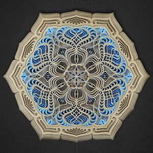 Wall Art 67cm/26&quot; Sacred Geometry Led Lamp &quot;Golden Teacher&quot;, with Remote Control.