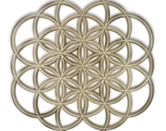 Wanddecoratie mandala met heilige geometrie "Seed of Life".