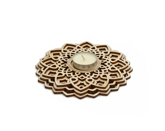 Candle holder or Incense stick holder, Mini Mandala 15cm/5,9", Sacred Geometry, 3D Fractal