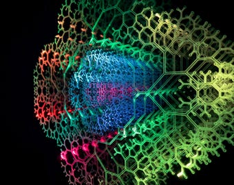 Infinity Mirror LED Fractal Wall Art – Sacred Geometry Light