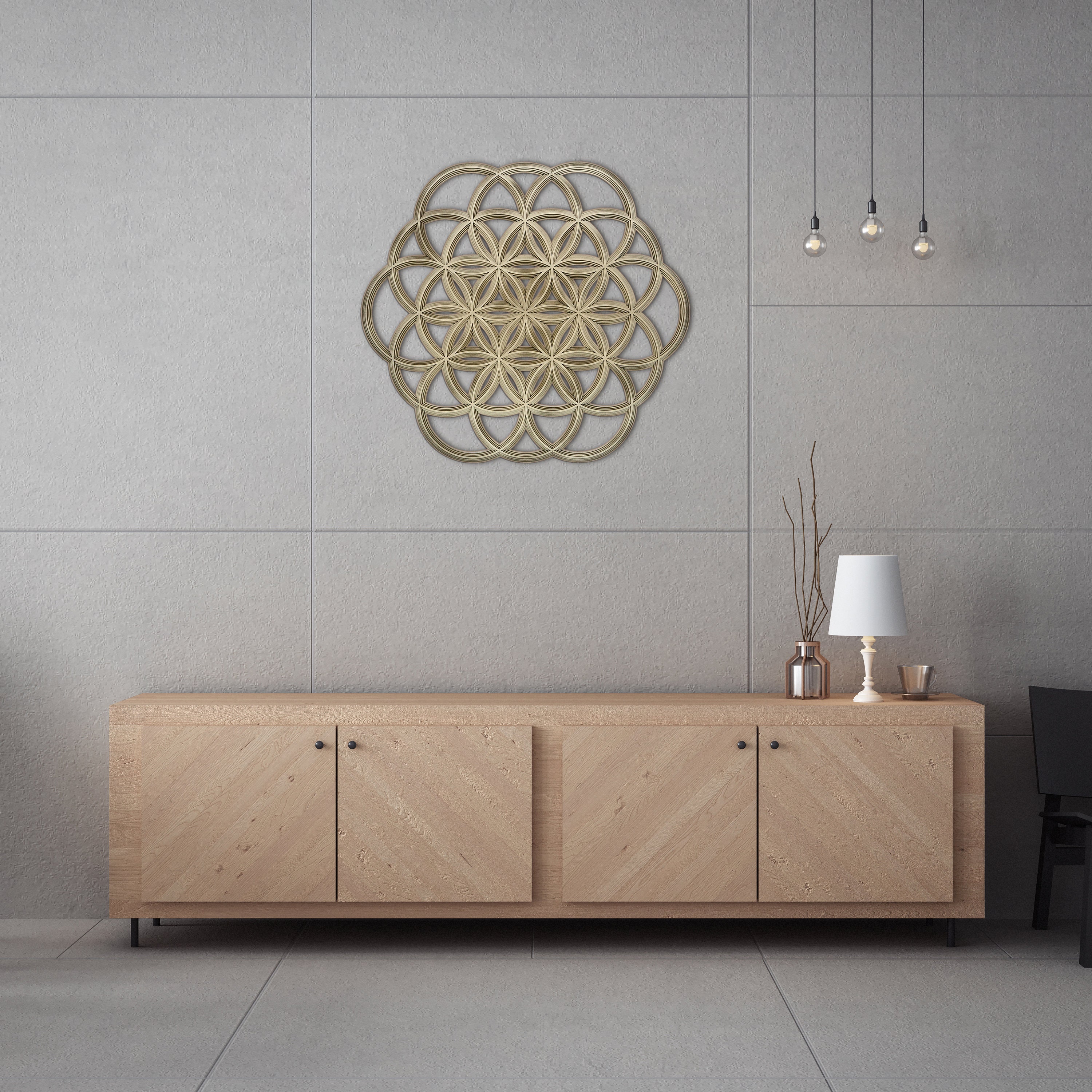 Wall Art Sacred Geometry Mandala "seed of Life". Size: 90cm. - Etsy