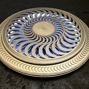 Running Mandala 90 сm/35&#39;&#39; Led Lamp Wall Art &quot;Pulsar&quot; Sacred Geometry with Remote Control. 3D Multilayered