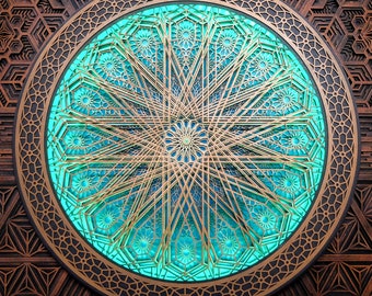 LED Lamp "Baraka" 50-80cm.  Sacred Geometry Wall Art. Smart LED. Remote control from your phone.