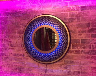 3D Mandala Mirror "Innerloop" with LED Lights and remote control, Wall Art