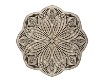 Wall Art 60, 70, 80 сm Sacred Geometry Mandala "Mira". Multi-layered wooden mandala. Geometric decorations
