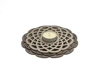 Bougeoir géométrie sacrée, porte-encens mandala, art fractal 15 cm/5.9"