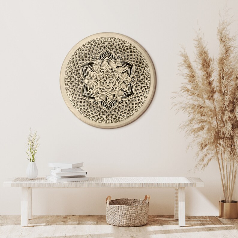 Wall Art Sacred Geometry Mandala golden Flower - Etsy