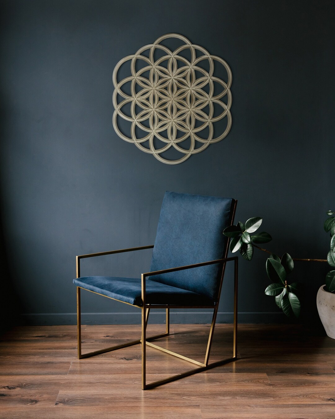 Wall Art Sacred Geometry Mandala "seed of Life". Size: 90cm. - Etsy