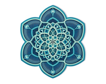 Wall Art Sacred Geometry Mandala &quot;Ocean Waves&quot;