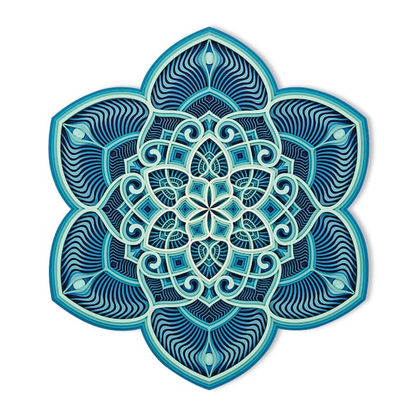 Mandala de geometría sagrada para pared "Olas del océano"