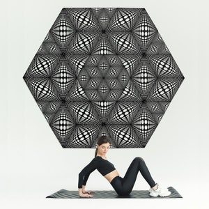 Wall decorative panels Black Star-Tejat. Optical illusion wall art. Wood panel interior DIY geometric Optical Art Op Art Sacred Geometry Psy