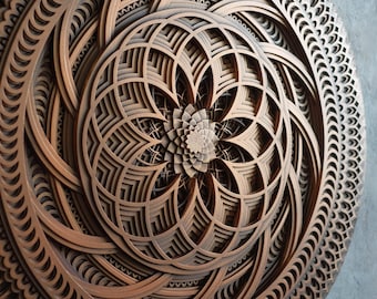 Wall Art 60 or 70сm. Sacred Geometry Wooden Mandala &quot;Lotus&quot; Sacred Symbol Wall Decor