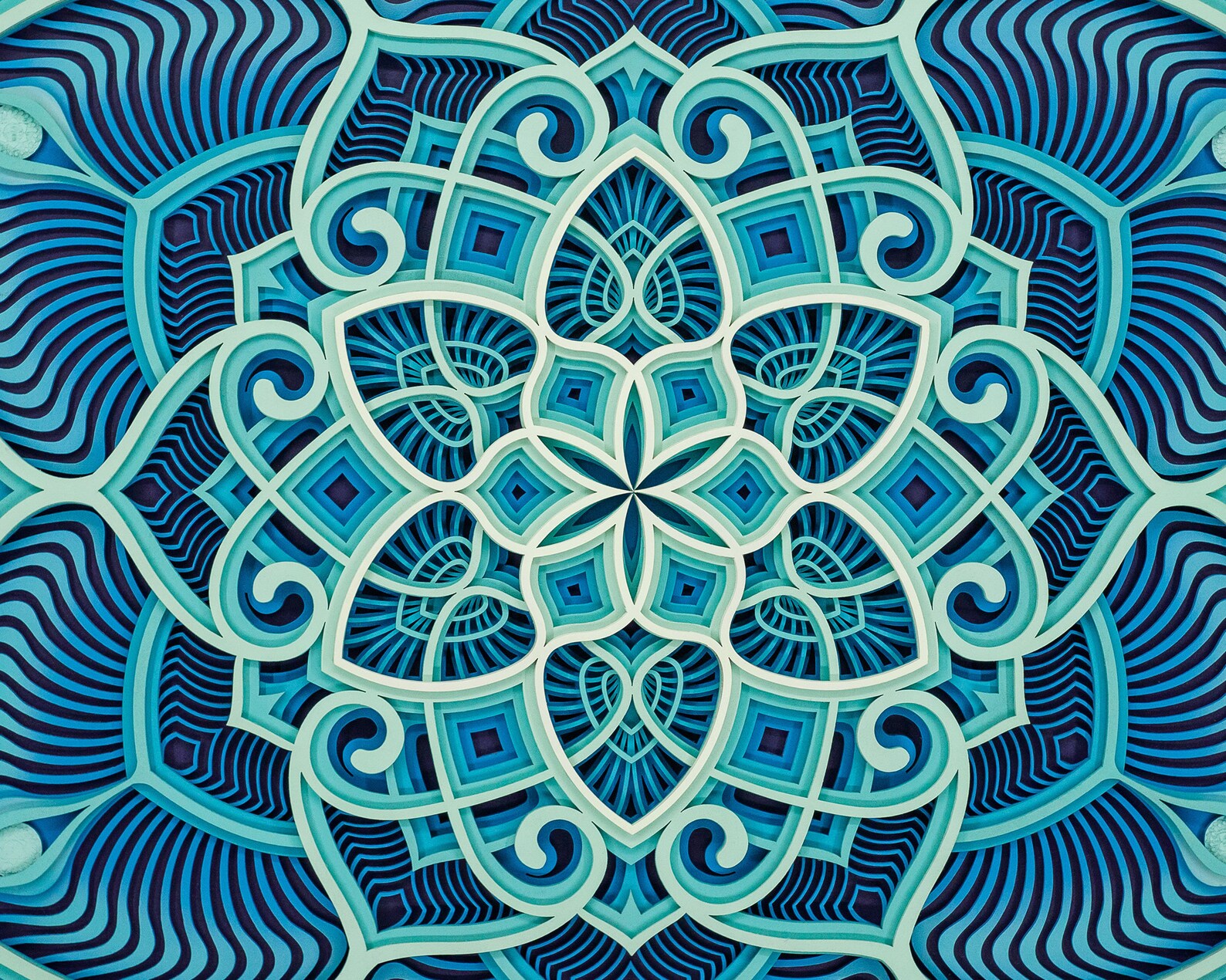 Wall Art Sacred Geometry Mandala ocean Waves - Etsy
