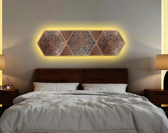 Sacred Geometry Wall Art with Light and Remote Control