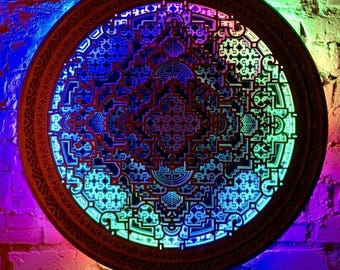 Wall Art Sacred Geometry LED Lamp "Entheogen 3.0".