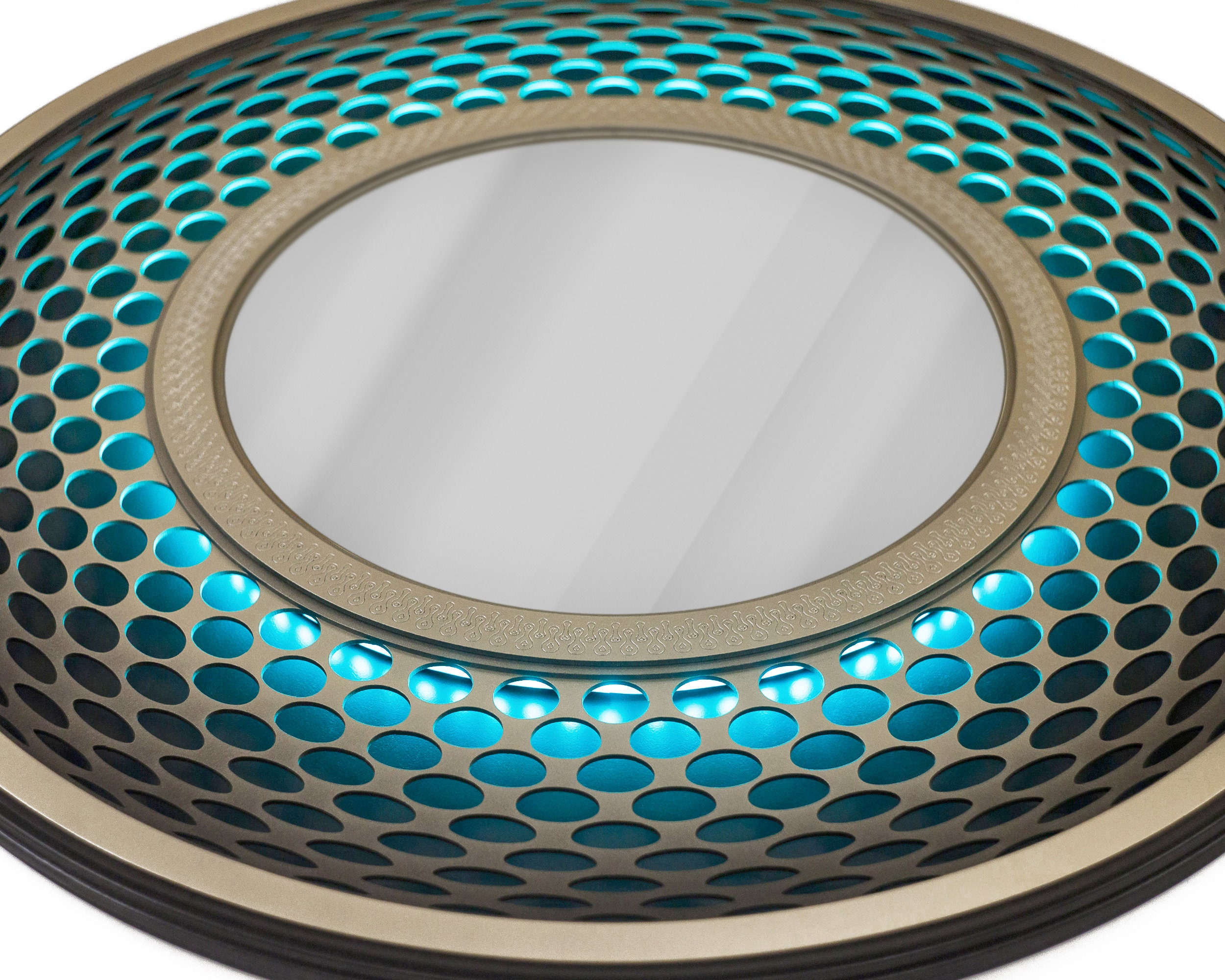 3D マンダラ ミラー「Innerloop」、LED ライトとリモコン付き